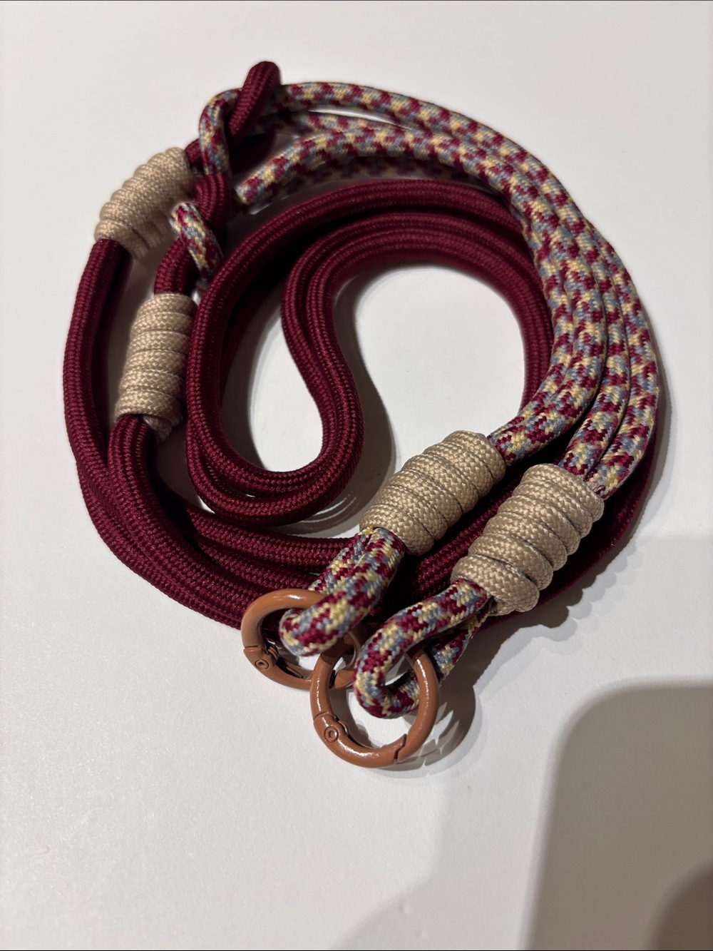 Beautiful Handmade maroon and multicolor Phone Lanyard
